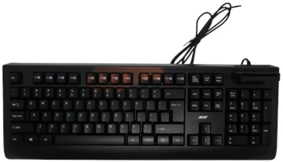 Acer AKW320 | Klaviatūra | su laidu | US | Smart Card Reader | Juodas | Retil pack