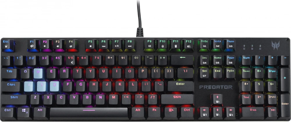Acer Predator Aethon 303 | Klaviatūra | su laidu | US | Kailh Mėlyna | Juodas | Retail Pack