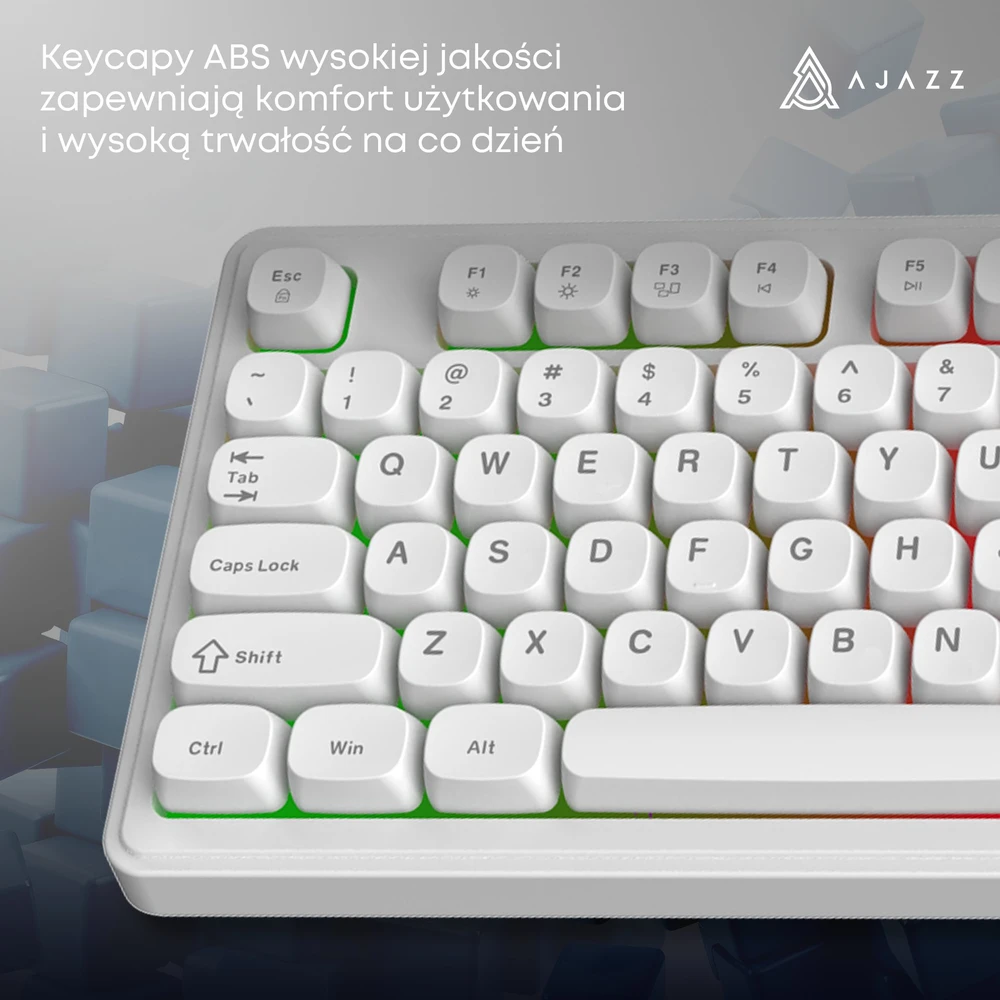 Klaviatūra membraninė su laidu Ajazz AF98 balta