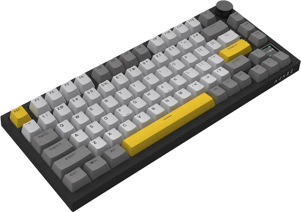 Juodas pilkas Gelton RGB Ajazz AK820 Pro Flying Fish Switch belaidė mechaninė klaviatūra