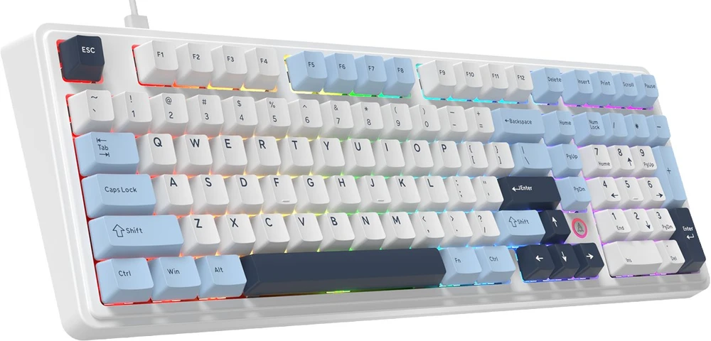 Klaviatūra magnetyczna su laidu Ajazz AK980 Magnetic Switch balta