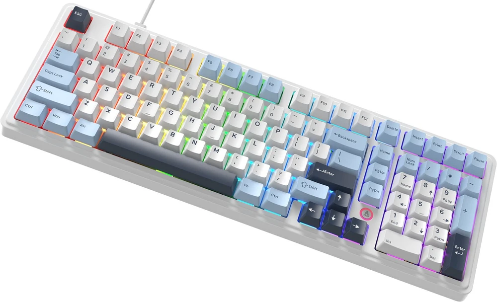 Klaviatūra magnetyczna su laidu Ajazz AK980 Magnetic Switch balta