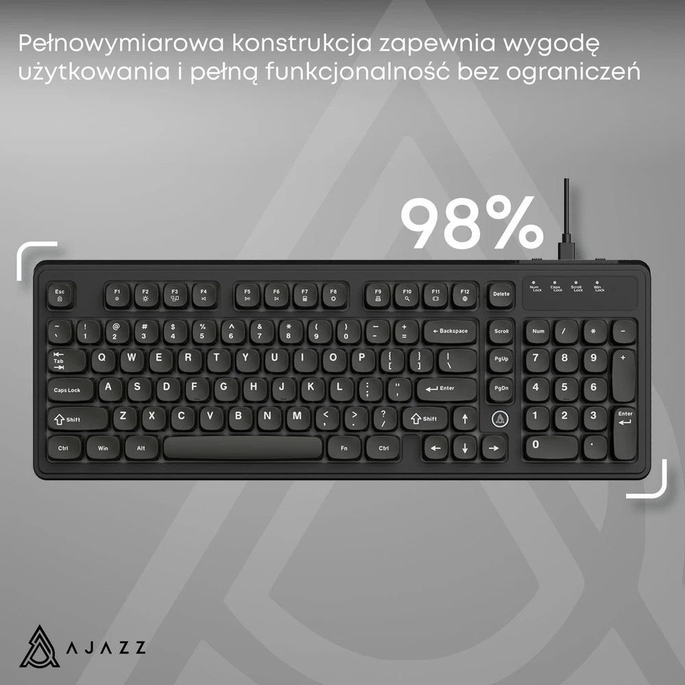 Klaviatūra membraninė su laidu Ajazz AF98 juoda