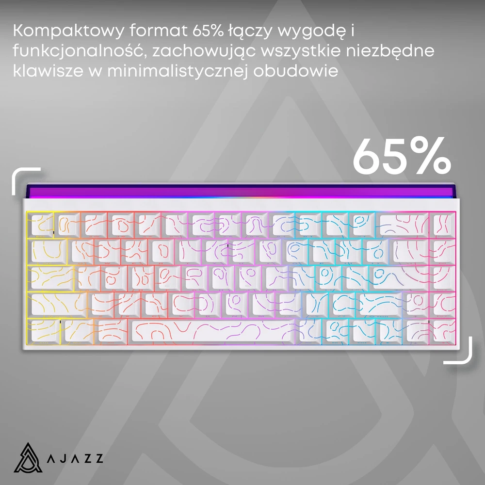 Klaviatūra mechaninė su laidu Ajazz NK68 Raudona Switch balta