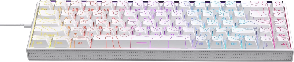 Klaviatūra mechaninė su laidu Ajazz NK68 Raudona Switch balta