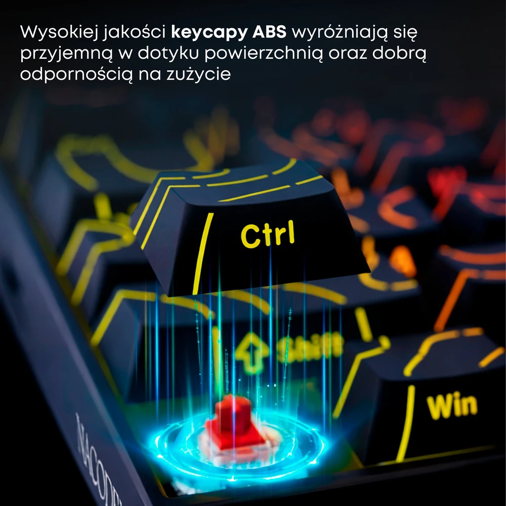 Klaviatūra mechaninė su laidu Ajazz NK68 Raudona Switch juoda