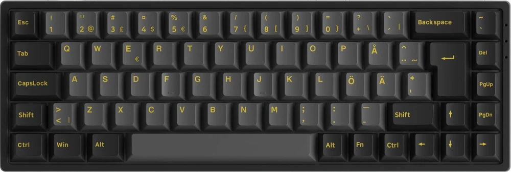 AKKO 3068B Plus Juodas&amp;auksinis Belaidė klaviatūra žaidimams, mechanisch, RGB - V3 Kreminis Geltona, ISO (DE), juodas