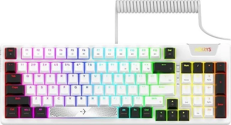 Nezatříděno Rožinė Klaviatūra žaidimams AQIRYS Adara HaiMu Linear Rožinė su laidu mechaninė su pašvietimu balta ir-juoda
