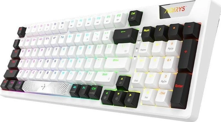 Nezatříděno Rožinė Klaviatūra žaidimams AQIRYS Adara HaiMu Linear Rožinė su laidu mechaninė su pašvietimu balta ir-juoda