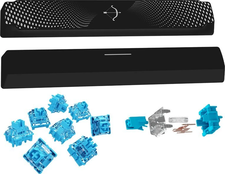 Nezatříděno Rožinė Klaviatūra žaidimams AQIRYS Adara HaiMu Linear Rožinė su laidu mechaninė su pašvietimu juoda-pilka