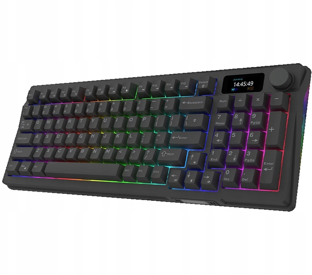 Klaviatūra AQIRYS AQIRYS Klaviatūra mechaninė 96%/95 klawiszy Dual Mode: Wirelles&BT+su laidu ATRIA juodas