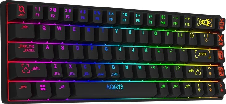 Klaviatūra žaidimams AQIRYS Mira Outemu Raudona belaidė mechaninė su pašvietimu juoda