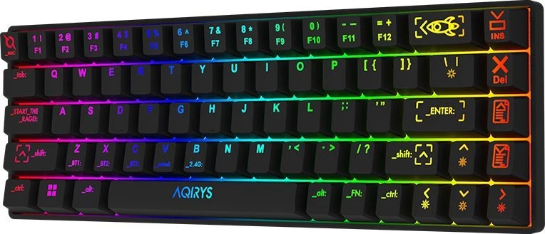 Klaviatūra žaidimams AQIRYS Mira Outemu Raudona belaidė mechaninė su pašvietimu juoda