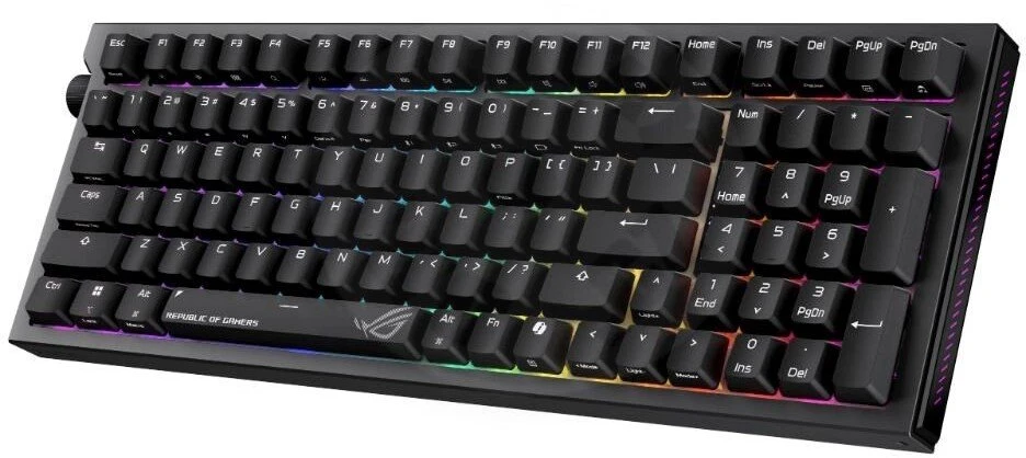 Klaviatūra Asus ASUS klaviatūra ROG Strix Morph 96 WL mechaninė belaidė Czeski/Słowacki juoda