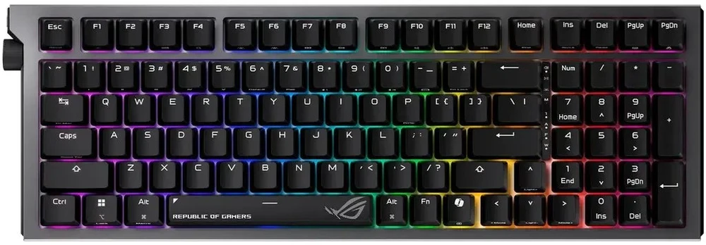 Klaviatūra Asus ASUS klaviatūra ROG Strix Morph 96 WL mechaninė belaidė Czeski/Słowacki juoda