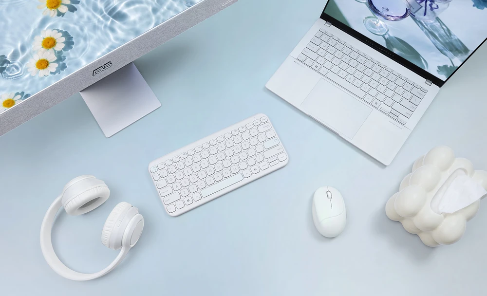 Klaviatūra Asus KW100 Marshmallow QWERTZ (90XB0880-BKB4H0)