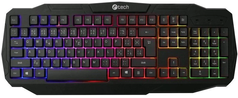 Klaviatūra C-TECH Arcus CZ/SK, spalvotas apšvietimas