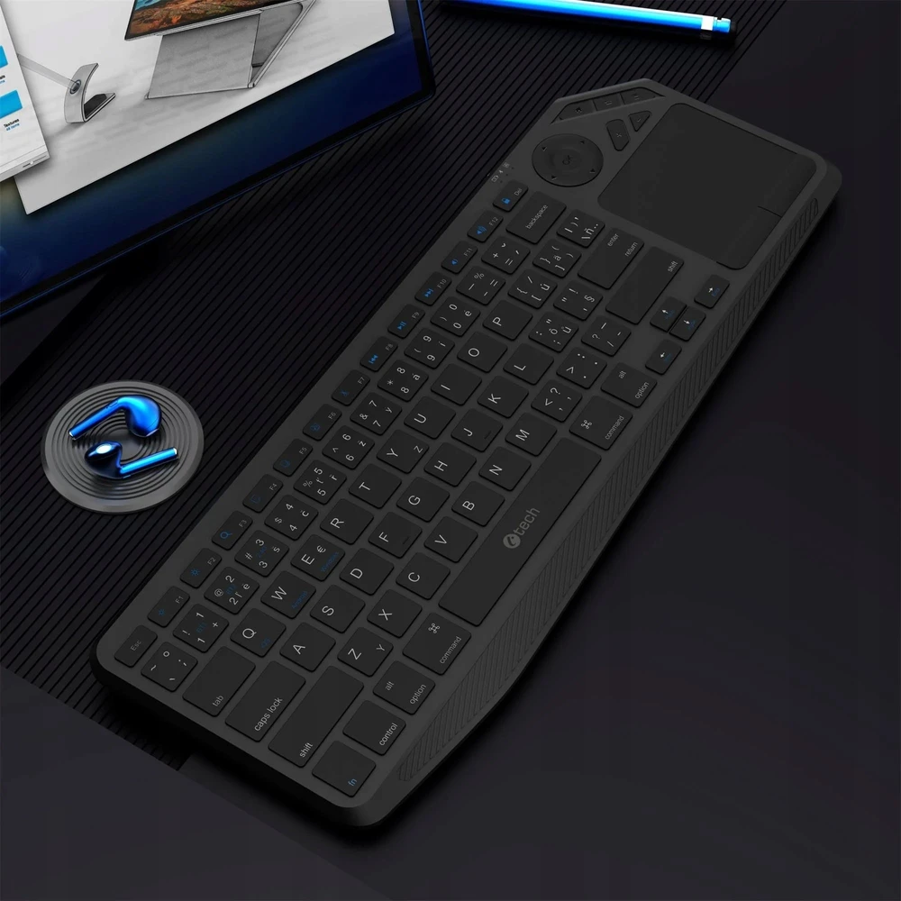 Klaviatūra C-TECH WLTK-02, dvigubas, jutiklinis skydelis