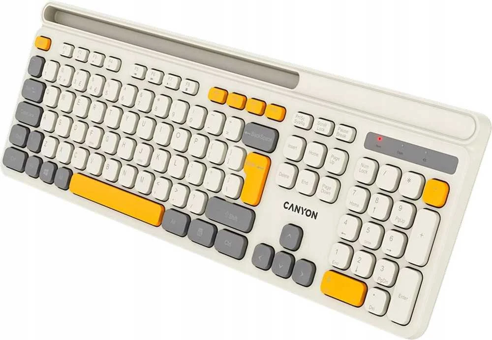 CANYON klaviatūra HKB-W03 EN AAA Wireless rusvai gelsvas