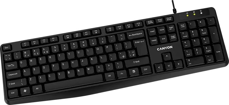 CANYON klaviatūra KB-1 EN su laidu Juodas