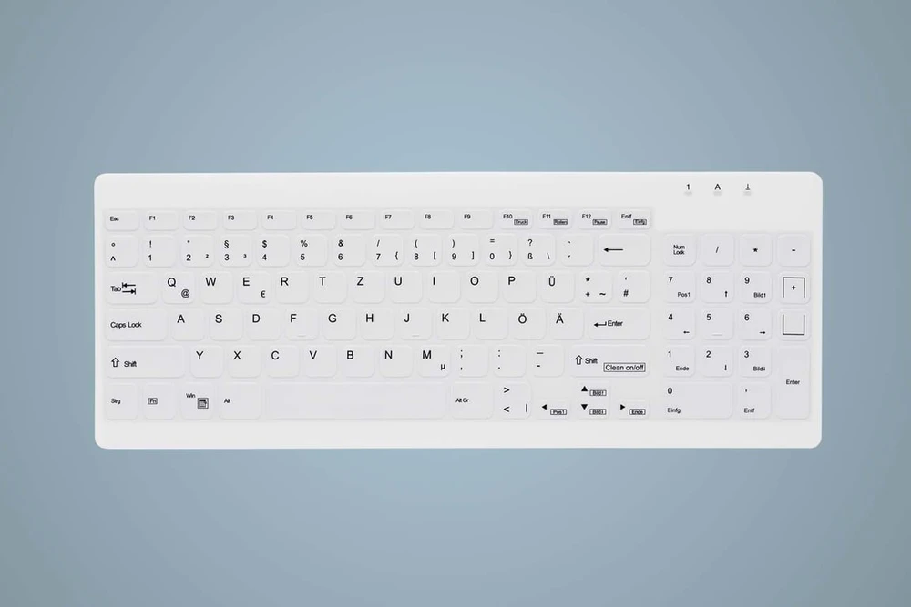 Cherry Vyšnių AKTIVE KEY Hygiene Compact Ultraflat klaviatūra su Nu