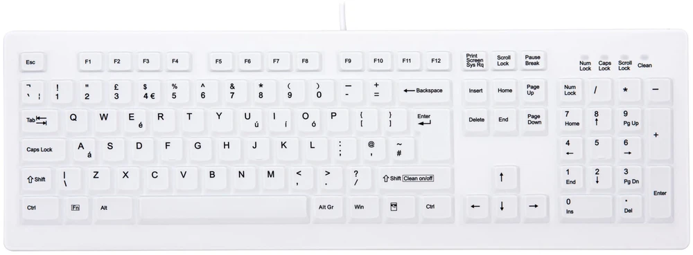 Contour ACTIVE KEY MTA AK-C8100 Laidinė klaviatūra GB išdėstymo Baltas IP68