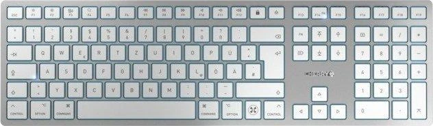CHERRY KW 9100 SLIM - Klaviatūra - QWERTZ - Deutsch - baltas, Sidabrinė