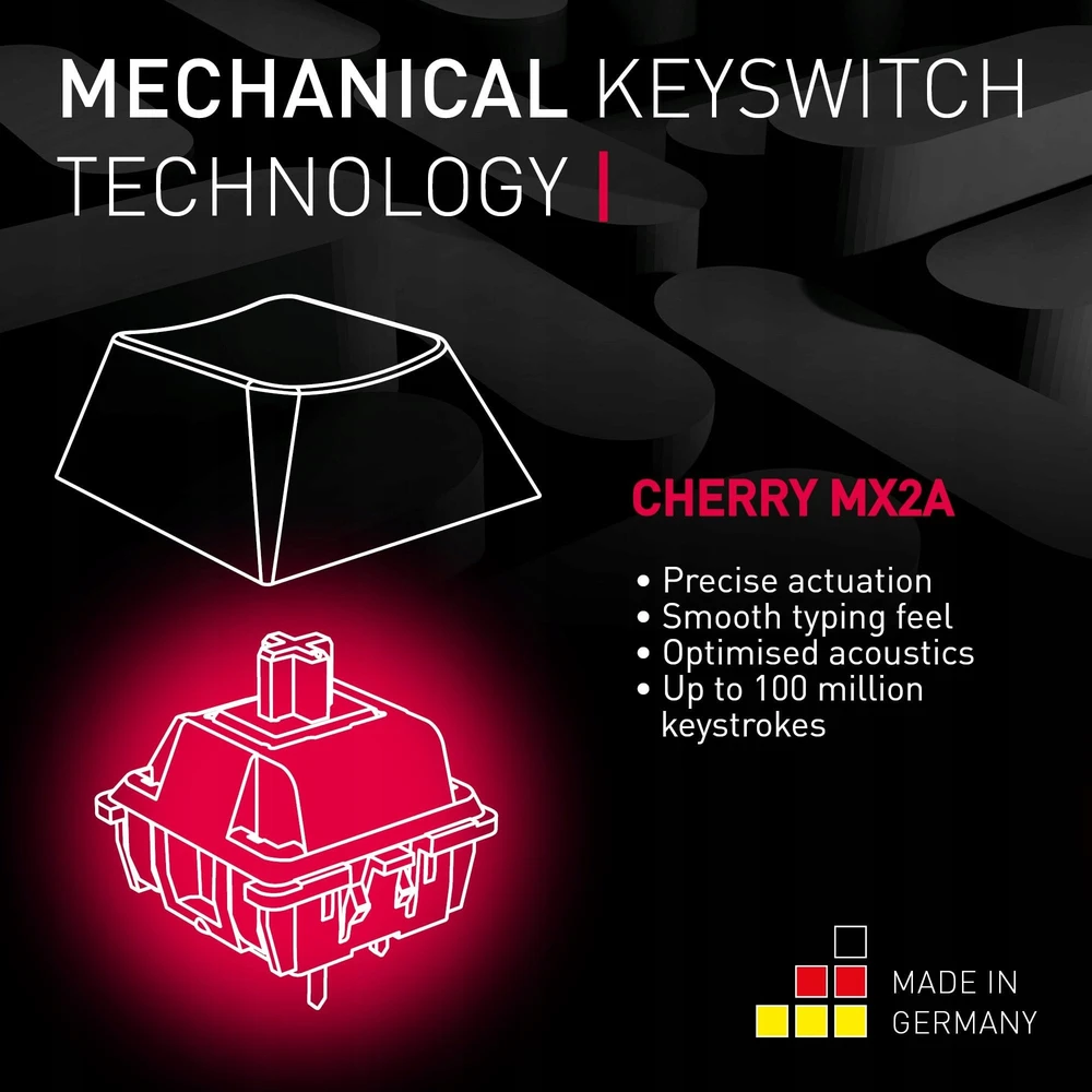 Klaviatūra Cherry CHERRY MX 2.0S RGB MX raudona