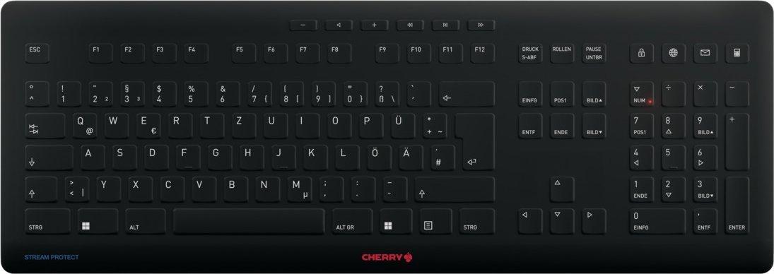 Cherry Klaviatūra Stream PROTECT Wireless [DE] Juodas