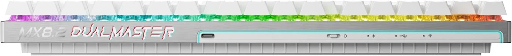 CHR CHERRY MX 8.2 Pro TMR Belaidė klaviatūra Žaidimams USB + RF belaidė + Bluetooth QWERTZ Vokiečių Sidabras, Balta