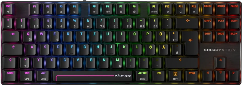 CHR CHERRY MX 8.2 Pro TMR Belaidė klaviatūra Žaidimams USB + RF belaidė + Bluetooth QWERTZ Vokiečių Juoda