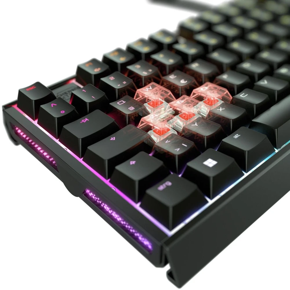 Klaviatūra Cherry XTRFY TAS MX 3.1 RGB su laidu (DE) MX2A Raudona sw