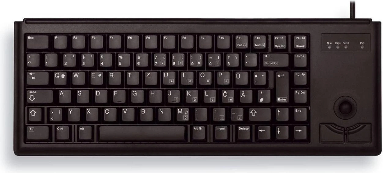 Klaviatūra CHERRY COMPACT Juodas - TRACKBALL PS/2 EU LAYOUT