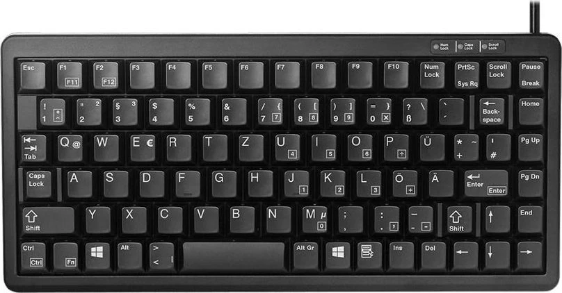 CHR CHERRY Compact klaviatūra, Combo (USB + PS/2), DE klaviatūra Biuras USB + PS/2 QWERTY Juoda