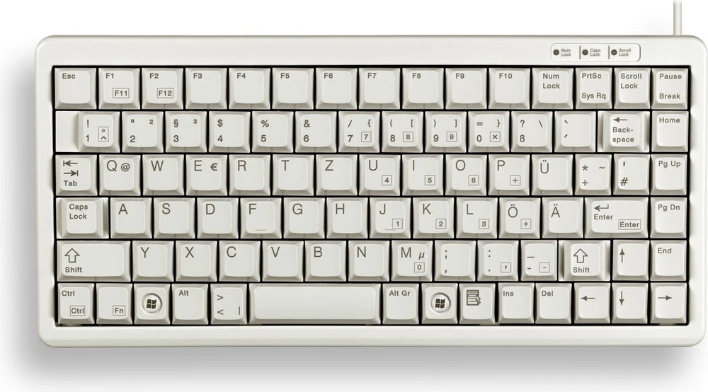 Klaviatūra Cherry G84-4100 su laidu CH-išdėstymas hellgrau
