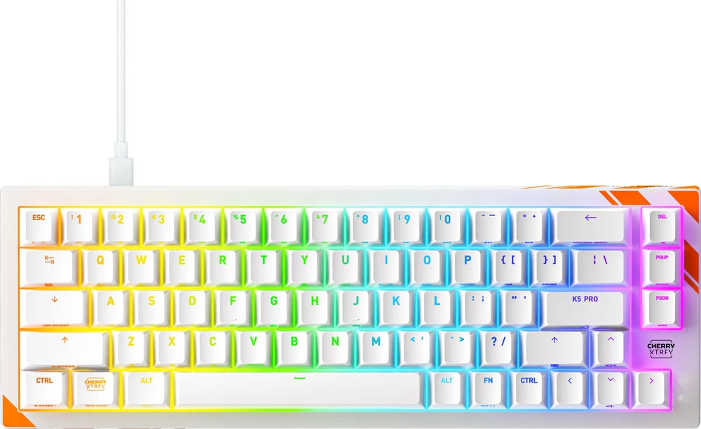 Cherry K5 PRO TMR COMPACT Klaviatūra - Baltas US-INTL