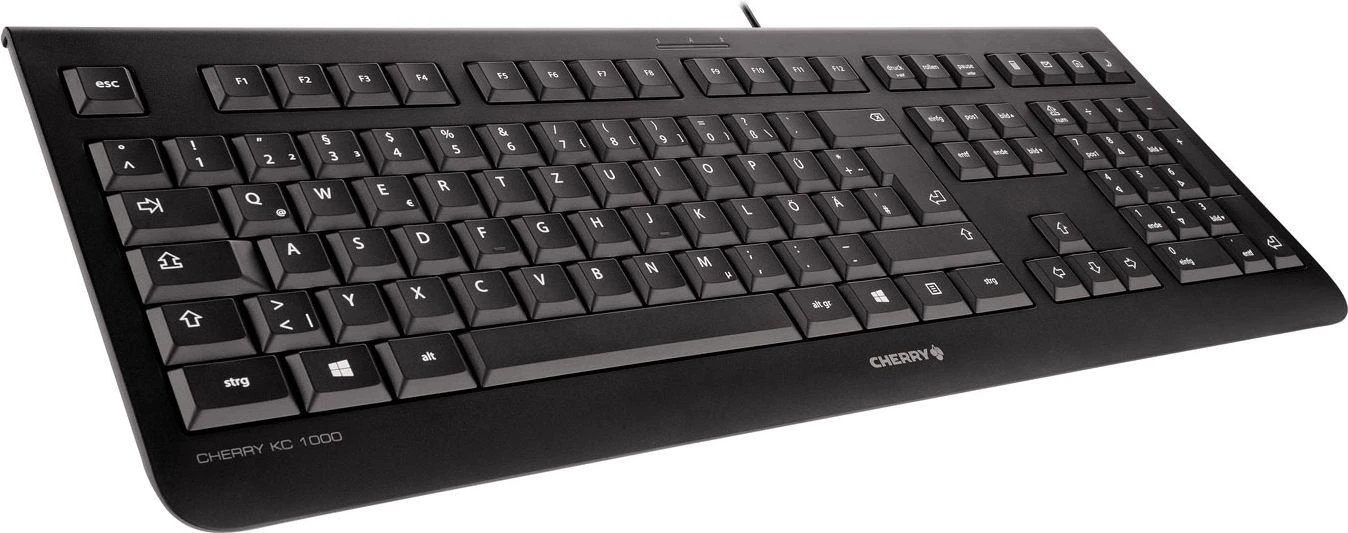 CHERRY KC 1000 klaviatūra USB Šveicariškas Juoda