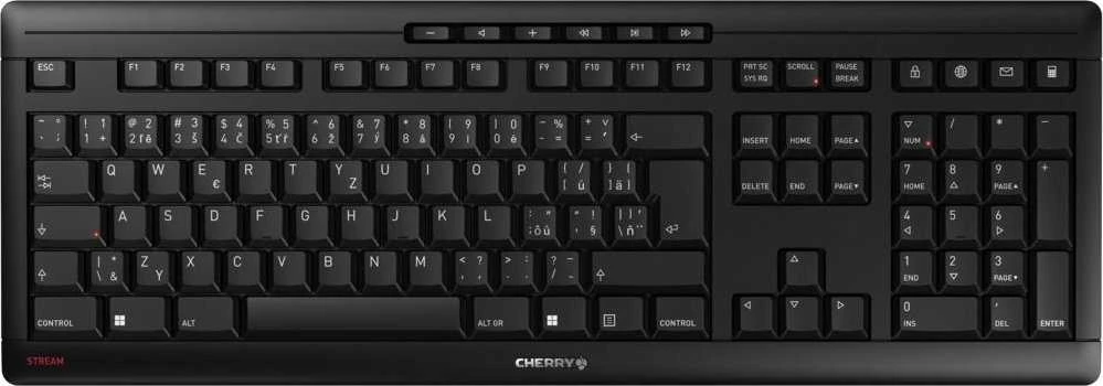 CHERRYSTREAMBLACK Klaviatūra - BELAIDIS USB ČEKIŠKAS