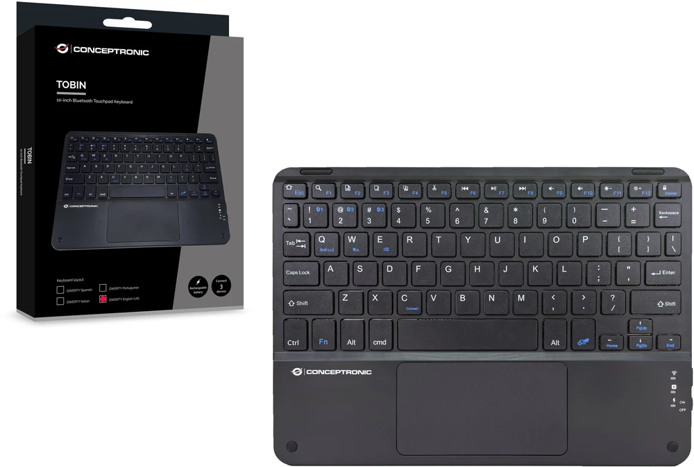 CONCEPTRONIC Belaidė klaviatūra, QWERTY-išdėstymas US/EN 10 sw