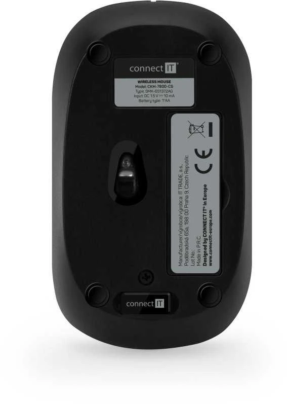 Klaviatūra Connect IT CKM-7800-CS Belaidė su pelė Juoda, maketas čekų, slovakų k.