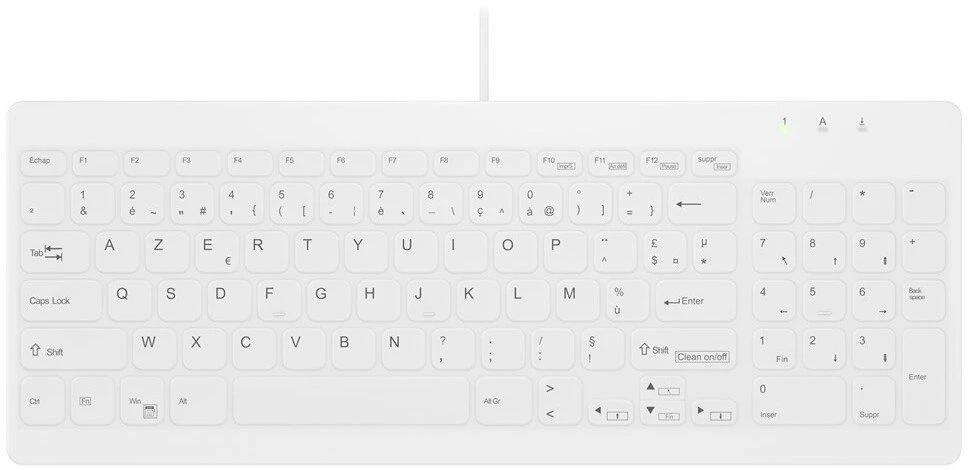 Klaviatūra Contour ACTIVE KEY Hygiene Compact Ultraflat Klaviatūra su (AK-C7012F-UVS-W/FR)