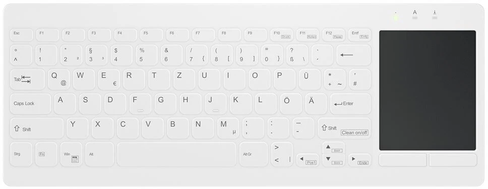 Contour Design Active Key AK-C4412F klaviatūra Medyczna USB QWERTZ Niemiecki Baltas