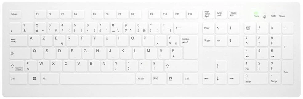 Klaviatūra Contour ACTIVE KEY Flat Profile Wireless Hygiene Desktop Key (AK-C8112-FU1-W/FR)