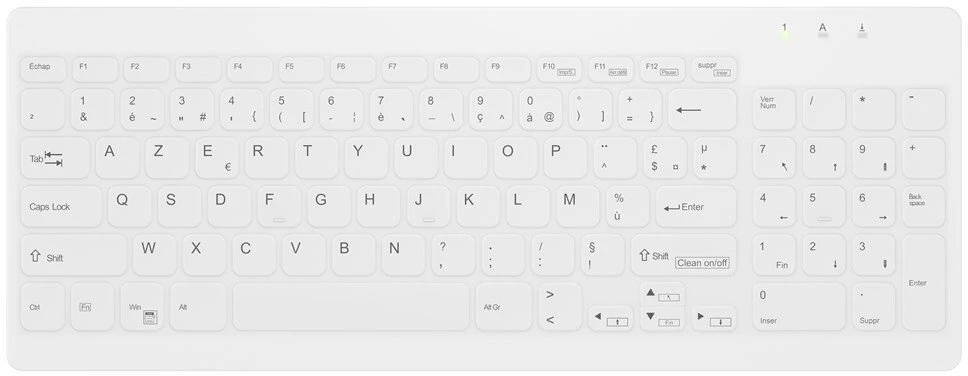 Contour Design Active Key AK-C7012 klaviatūra Medyczna USB Francuski Baltas