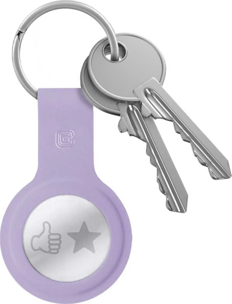 Crong Silikoninis dėklas with Key Ring - Protective case for Apple AirTag key ring Violetinė