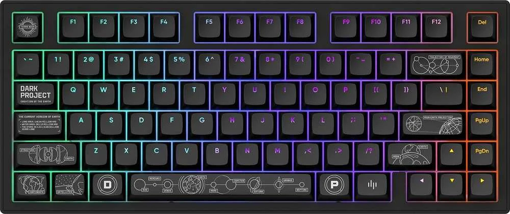Klaviatūra žaidimams Dark Project ALU Terra G3MS Moonstone belaidė mechaninė su pašvietimu juoda