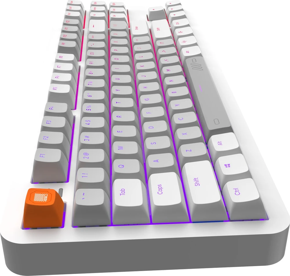 Klaviatūra žaidimams Dark Project ALU87B G3MS Moonstone su laidu mechaninė su pašvietimu pilka