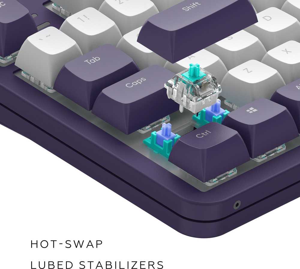 Klaviatūra Dark Project Tamsus projektas ALU87A Violet/Baltas G3MS Mech RGB