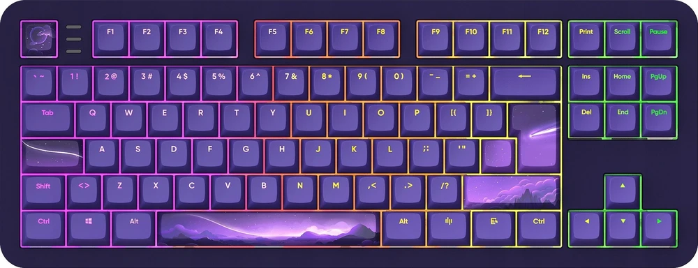 Klaviatūra Dark Project ALU87B (Celestial) ISO išdėstymas - G3MS Voidstone Switches