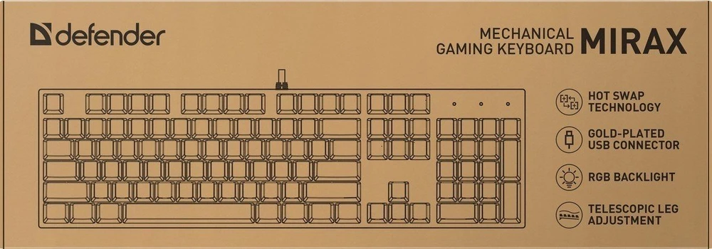 Klaviatūra Mėlyna Defender Mirax GK-352 Outemu Mėlyna